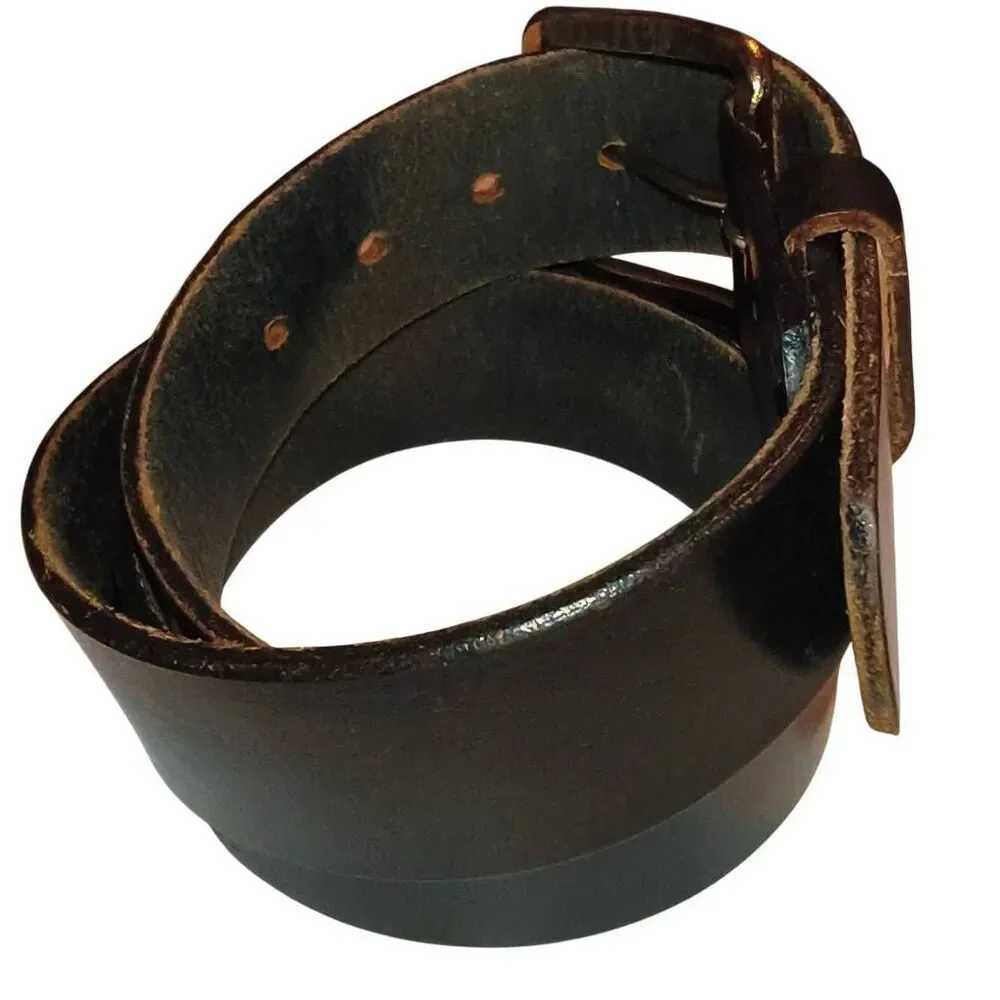 Levi's Black belt Oil harness leather USA #2255 Size 38 Casual gold tone hardwar